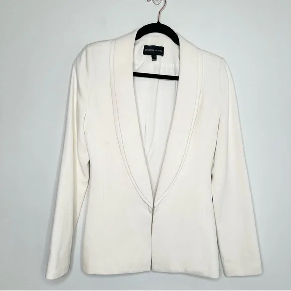 Brandon Maxwell Layered Lapel Suiting Jacket in Ivory - Picture 5 of 14